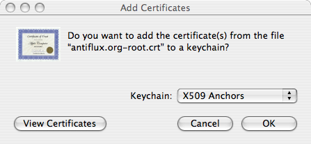 add certificate dialogue box